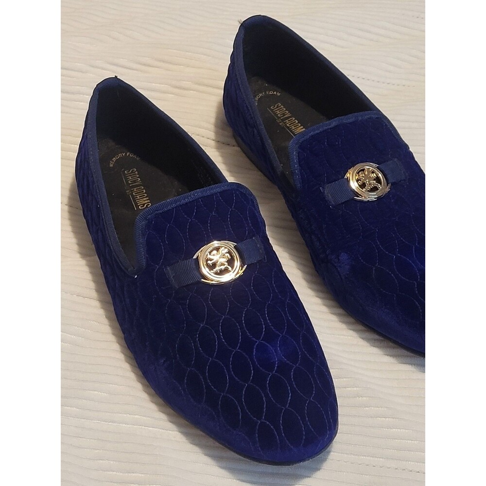 Stacy Adams Blue Velvet Loafers Size 14W